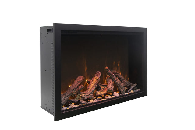 Amantii TRD 38 Bespoke with 18-piece oak media and yellow flame