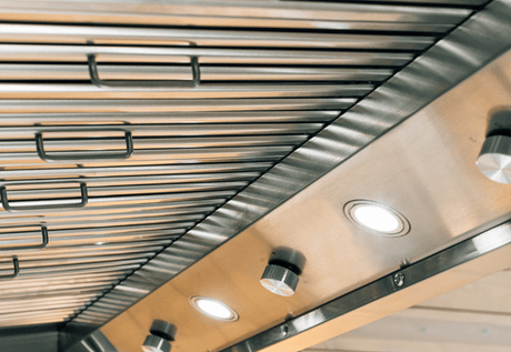 Summerset outdoor vent hood baffle filter and blower detail