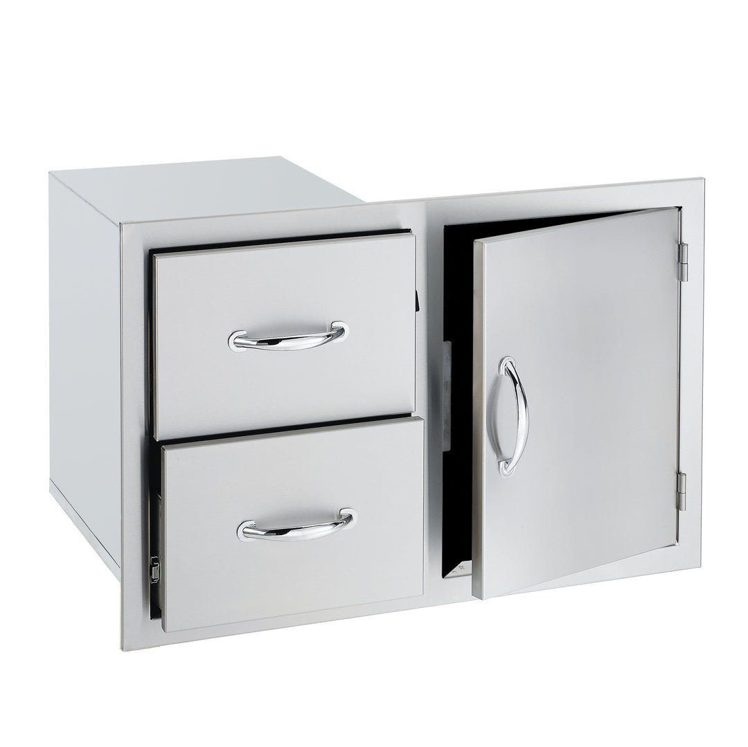 Summerset 33-Inch Stainless Steel Flush Mount Access Door & Double Drawer Combo