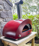 Alfa Brio 27-Inch Freestanding Gas Pizza Oven on Base - Antique Red