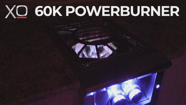 XO 16 Inch 60,000 BTU Power Gas Side Burner Built-In Outdoor