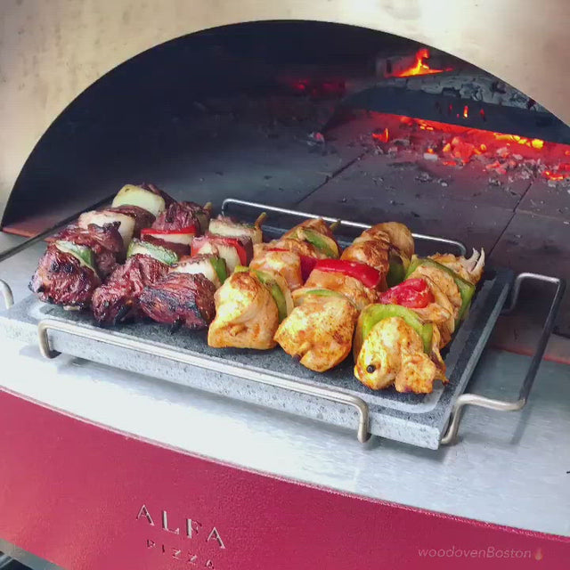 Alfa Allegro 39-Inch Outdoor Wood-Fired Pizza Oven with Base - Freestanding - Yellow