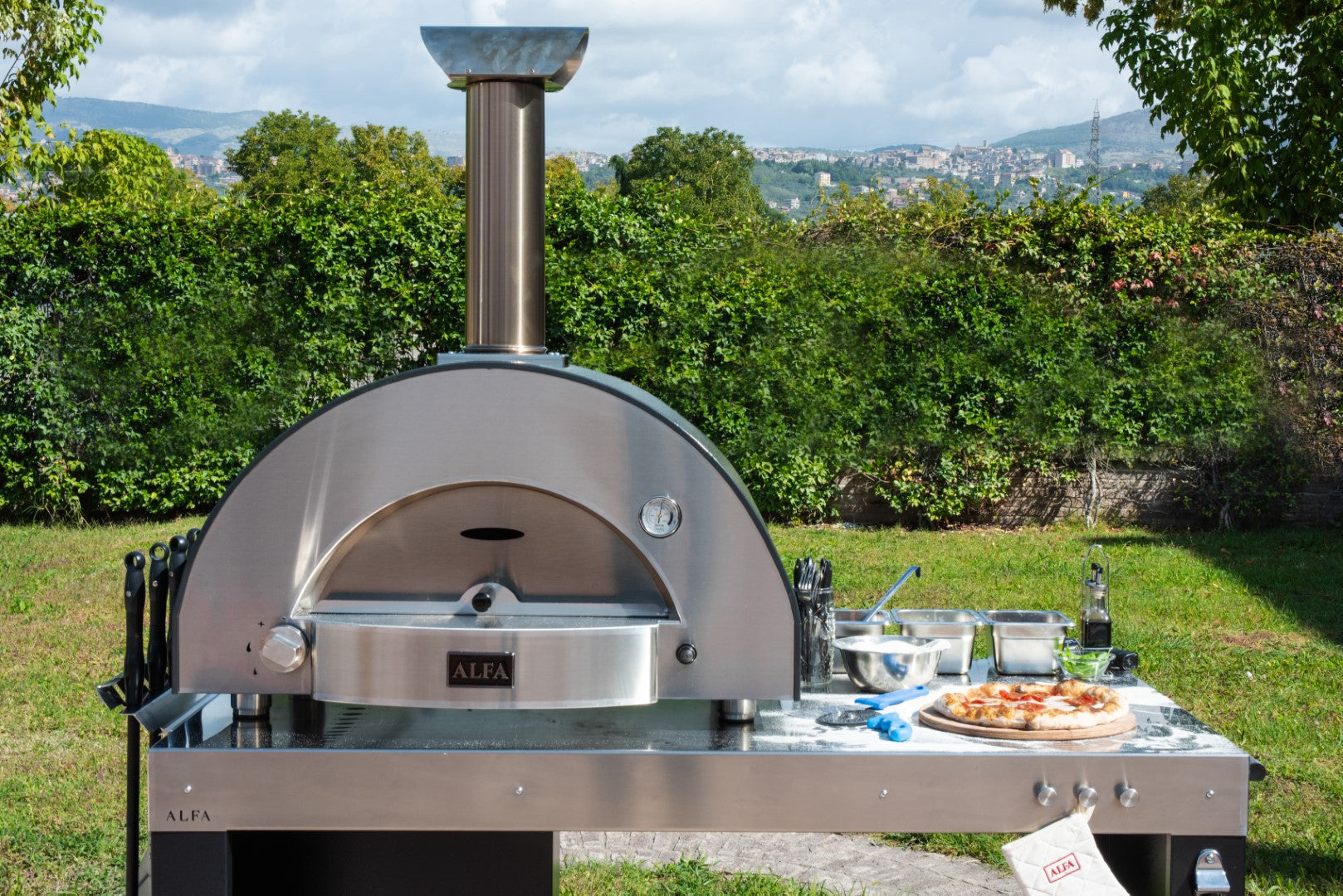 Alfa Classico 2 Pizze Outdoor Wood Pizza Oven  - Ardesia Grey