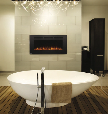 Napoleon Allure Phantom 50-Inch Linear Wall Mount Electric Fireplace With Mesh Front - NEFL50FH-MT