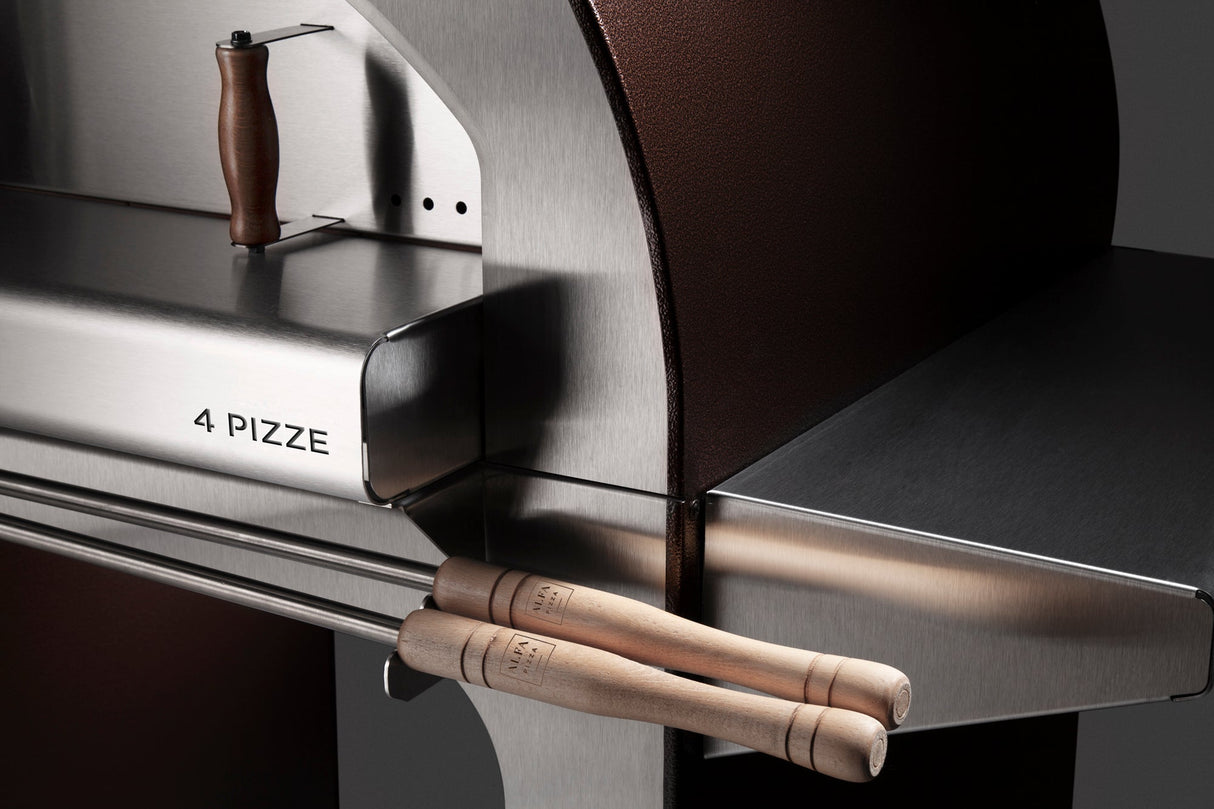 Alfa 4 Pizze 31-Inch Freestanding Outdoor Wood-Fired Pizza Oven with Base - Copper