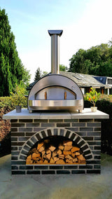 Alfa 4 Pizze 31-Inch Outdoor Wood-Fired Countertop Pizza Oven - Copper
