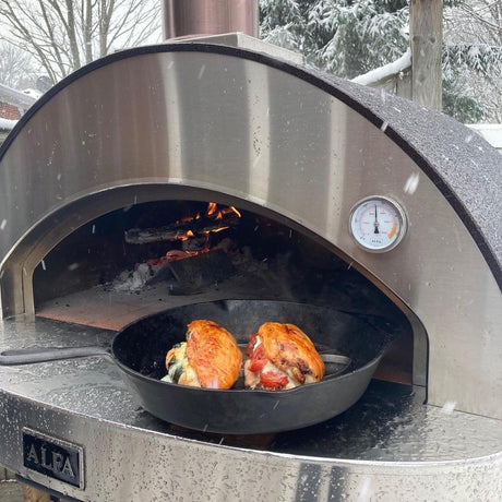 Alfa 4 Pizze 31-Inch Outdoor Wood-Fired Countertop Pizza Oven - Copper