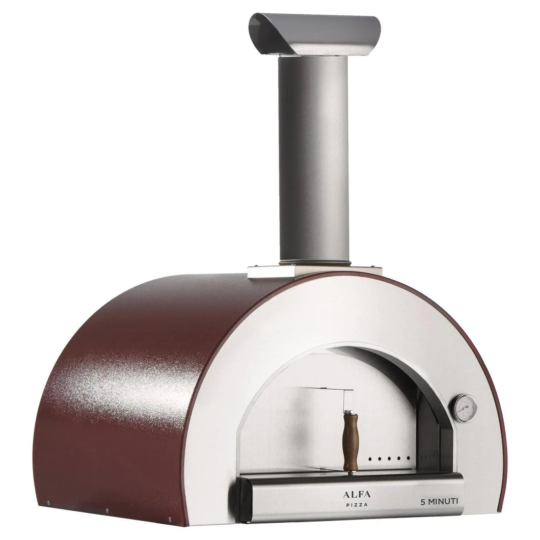 Alfa 5 Minuti 23-Inch Outdoor Countertop Wood-Fired Pizza Oven - Copper