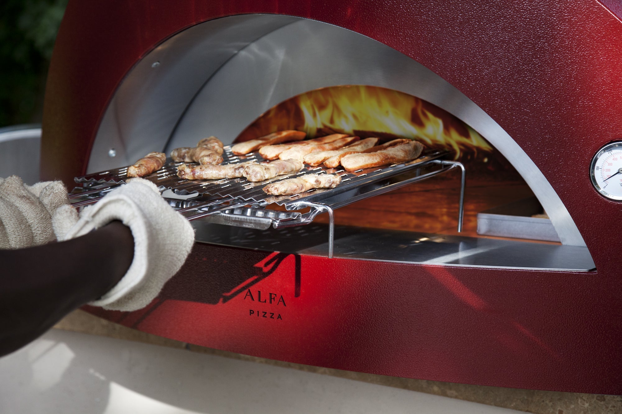 Alfa Allegro 39-Inch Outdoor Wood-Fired Pizza Oven with Base