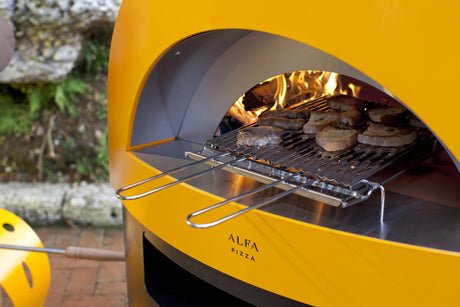 Alfa Allegro 39-Inch Outdoor Wood-Fired Pizza Oven with Base - Freestanding - Yellow