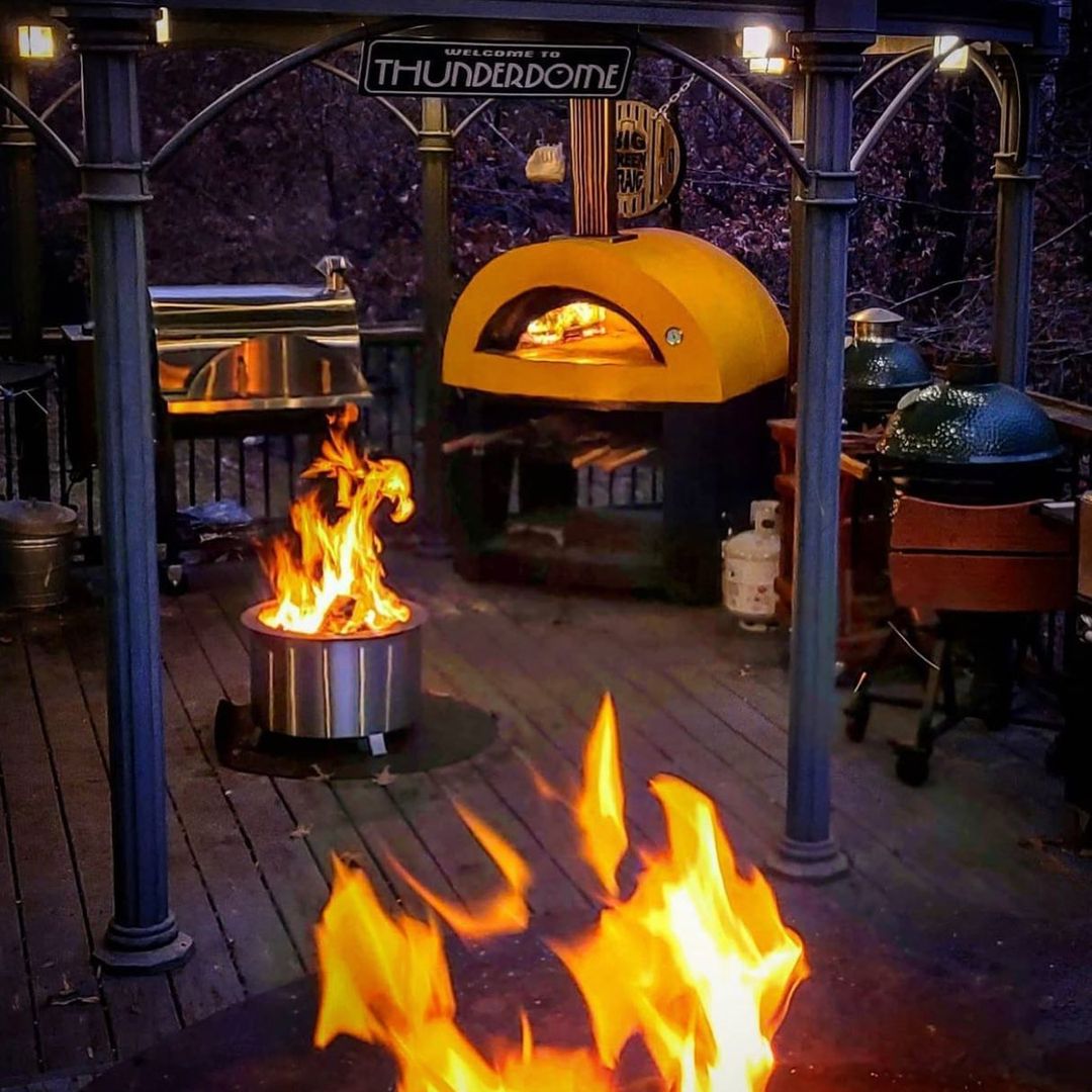 Alfa Allegro 39-Inch Outdoor Wood-Fired Pizza Oven with Base