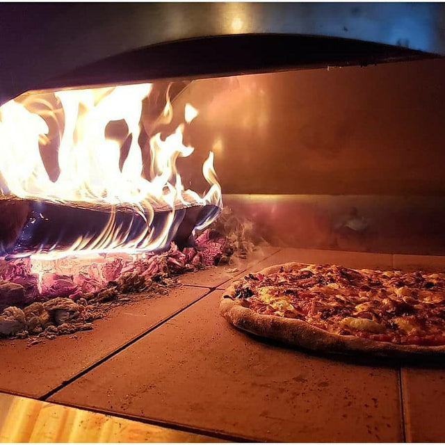 Alfa Allegro 39-Inch Outdoor Wood-Fired Pizza Oven with Base - Freestanding - Yellow