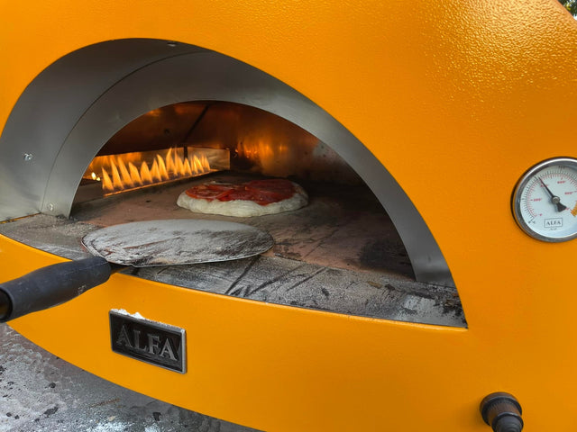 Alfa Brio 27-Inch Outdoor Countertop Gas Pizza Oven - Fire Yellow