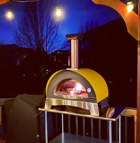 Alfa Ciao Wood Fired Countertop Pizza Oven - Fire Yellow
