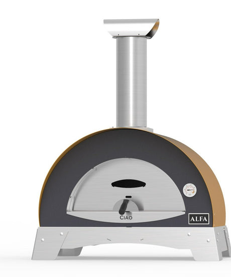 Alfa Ciao Wood Fired Countertop Pizza Oven - Fire Yellow