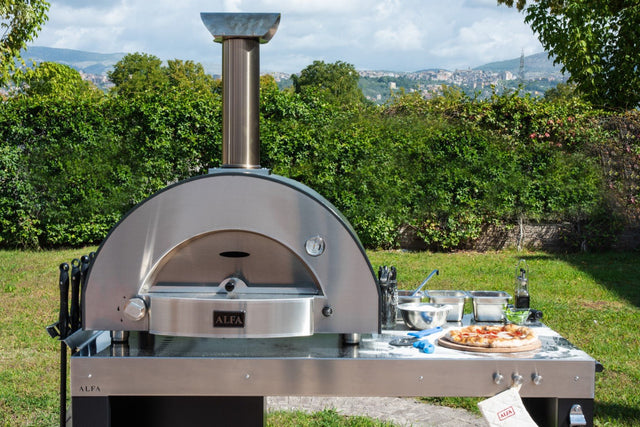 Alfa Classico 2 Pizze Freestanding Gas Pizza Oven with Base - Ardesia Grey