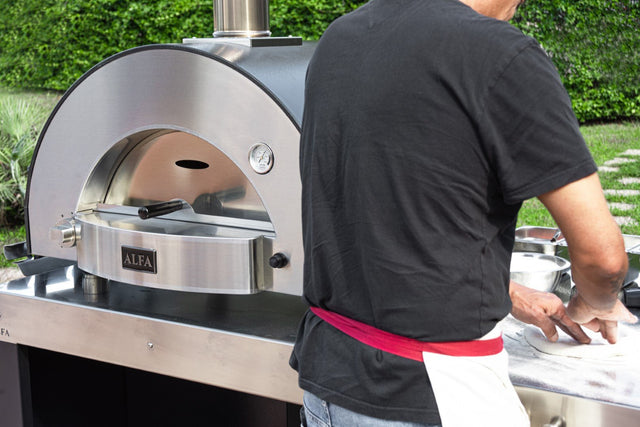 Alfa Classico 2 Pizze Freestanding Gas Pizza Oven with Base - Ardesia Grey
