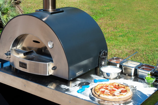 Alfa Classico 2 Pizze Freestanding Gas Pizza Oven with Base - Ardesia Grey