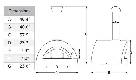 Alfa Forni Allegro 39-inch Wood-Fired Countertop Pizza Oven - Yellow