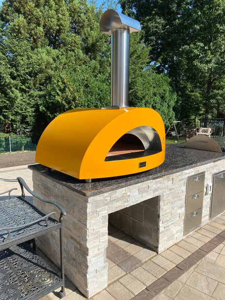 Alfa Forni Allegro 39-inch Wood-Fired Countertop Pizza Oven - Yellow