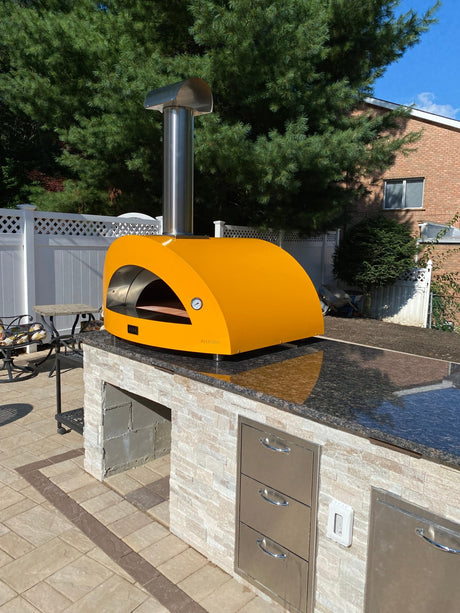 Alfa Forni Allegro 39-inch Wood-Fired Countertop Pizza Oven - Yellow