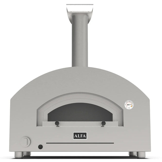 Alfa Futuro 2 Pizze Outdoor Natural Gas Hybrid Pizza Oven - Silver Black