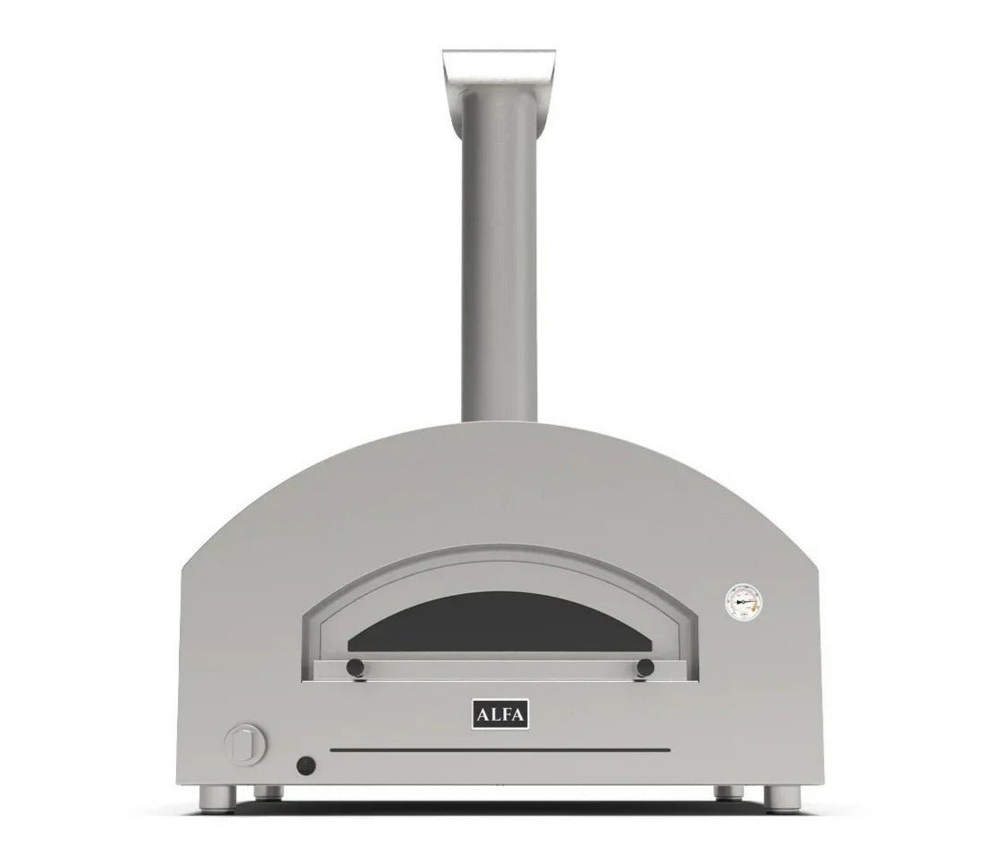 Alfa Futuro 4 Pizze Outdoor Gas Hybrid Pizza Oven - Silver Black