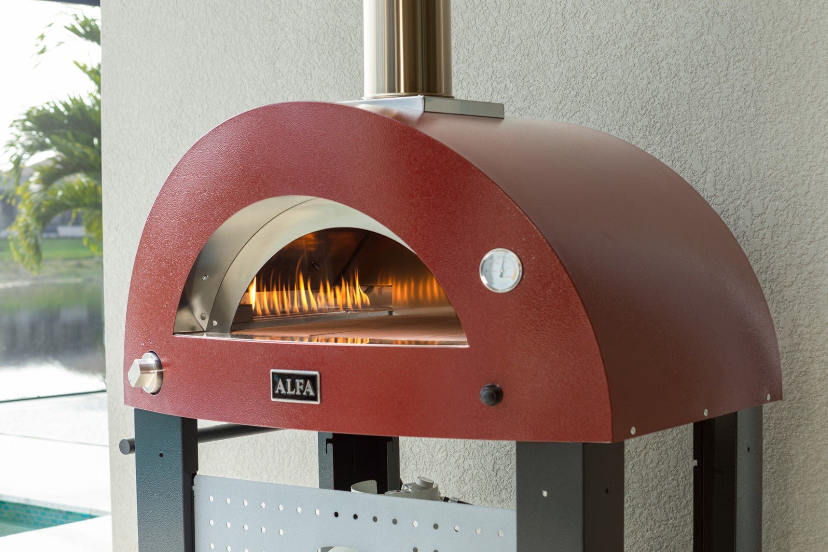 Alfa Moderno 2 Pizze Freestanding Outdoor Gas Pizza Oven with Base 