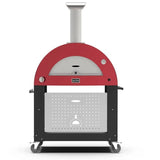 Alfa Moderno 3 Pizze Hybrid Gas Outdoor Freestanding Pizza Oven on Cart - Antique Red