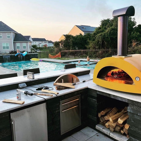 Alfa Moderno 5 Pizze Gas Countertop Outdoor Pizza Oven - Fire Yellow