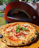 Alfa Moderno 5 Pizze Outdoor Gas Pizza Oven with Base - Freestanding - Antique Red