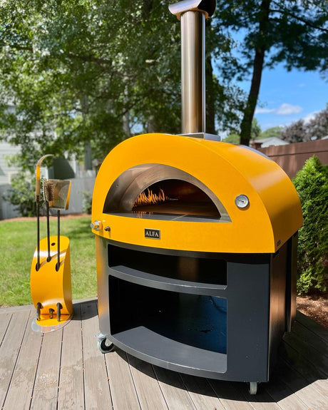 Alfa Moderno 5 Pizze Outdoor Gas Pizza Oven with Base - Freestanding - Fire Yellow