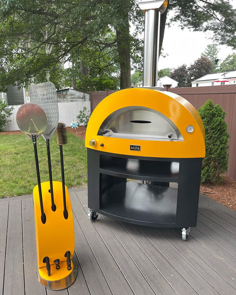 Alfa Moderno 5 Pizze Outdoor Gas Pizza Oven with Base - Freestanding - Fire Yellow