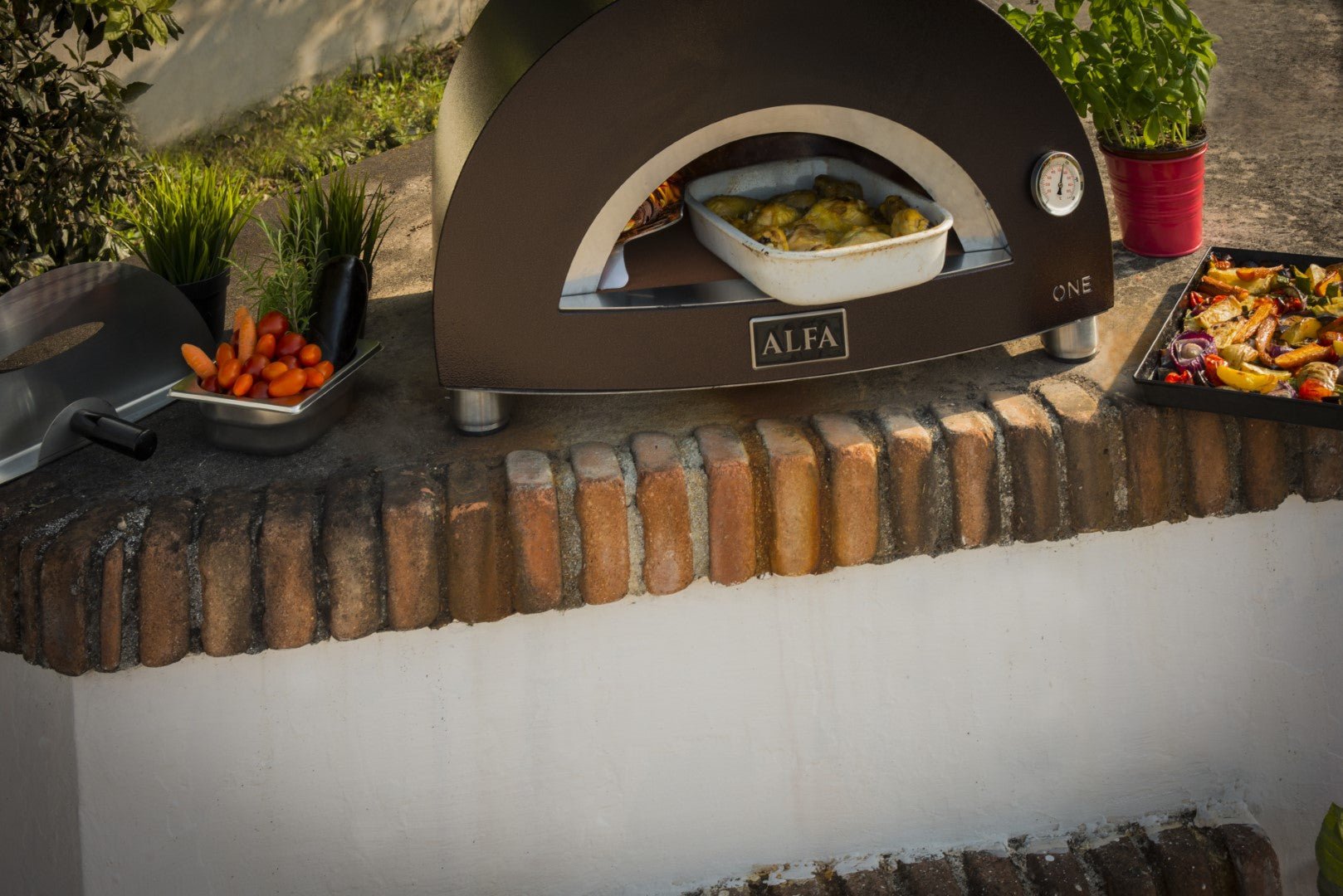 onoアルファアイコン Alfa Nano Wood Fired Freestanding Outdoor Pizza Oven on Cart