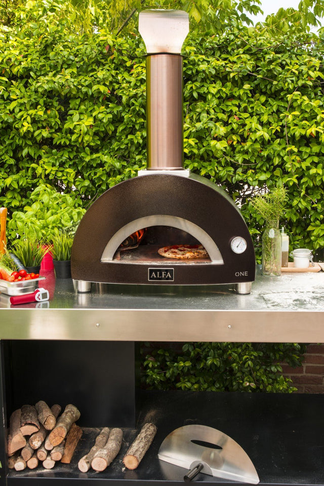Alfa Nano Wood Fired Freestanding Pizza Oven on Cart - Copper
