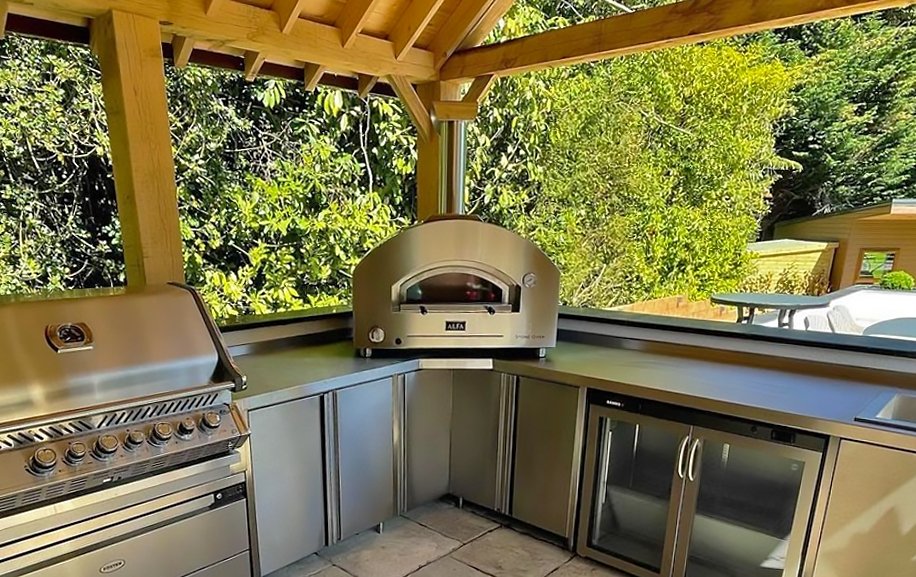 Alfa Stone Oven Medium 27-Inch Outdoor Countertop Natural Gas Pizza Oven - Copper - FXSTONE-M
