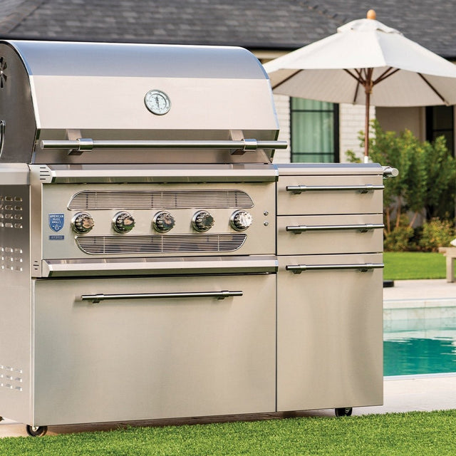 American Made Grills Muscle 36-Inch Freestanding Hybrid Grill on Cart - Natural Gas - MUSFS36-NG