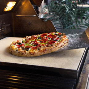 Blaze 14 3/4 Inch Ceramic Pizza Stone With Stainless Steel Tray - BLZ-PZST