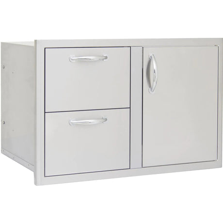 Blaze 32-Inch Access Door & Stainless Steel Double Drawer Combo - BLZ-DDC-R