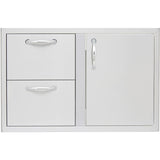 Blaze 32-Inch Access Door & Stainless Steel Double Drawer Combo - BLZ-DDC-R