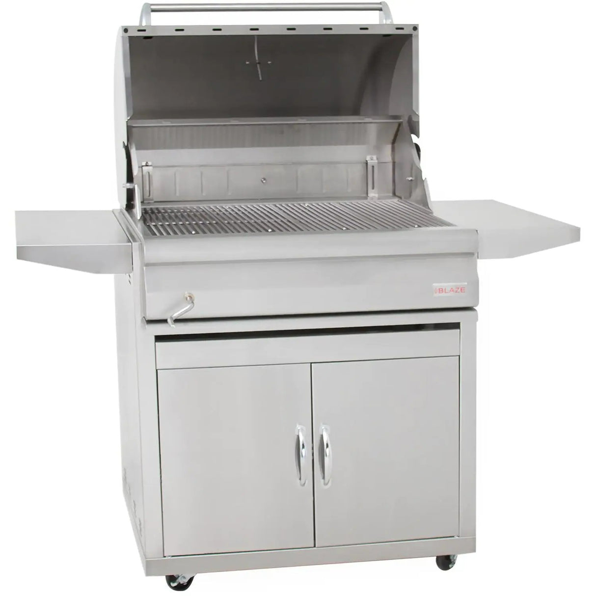 Blaze 32-Inch Stainless Steel Charcoal Freestanding Grill With Adjustable Charcoal Tray