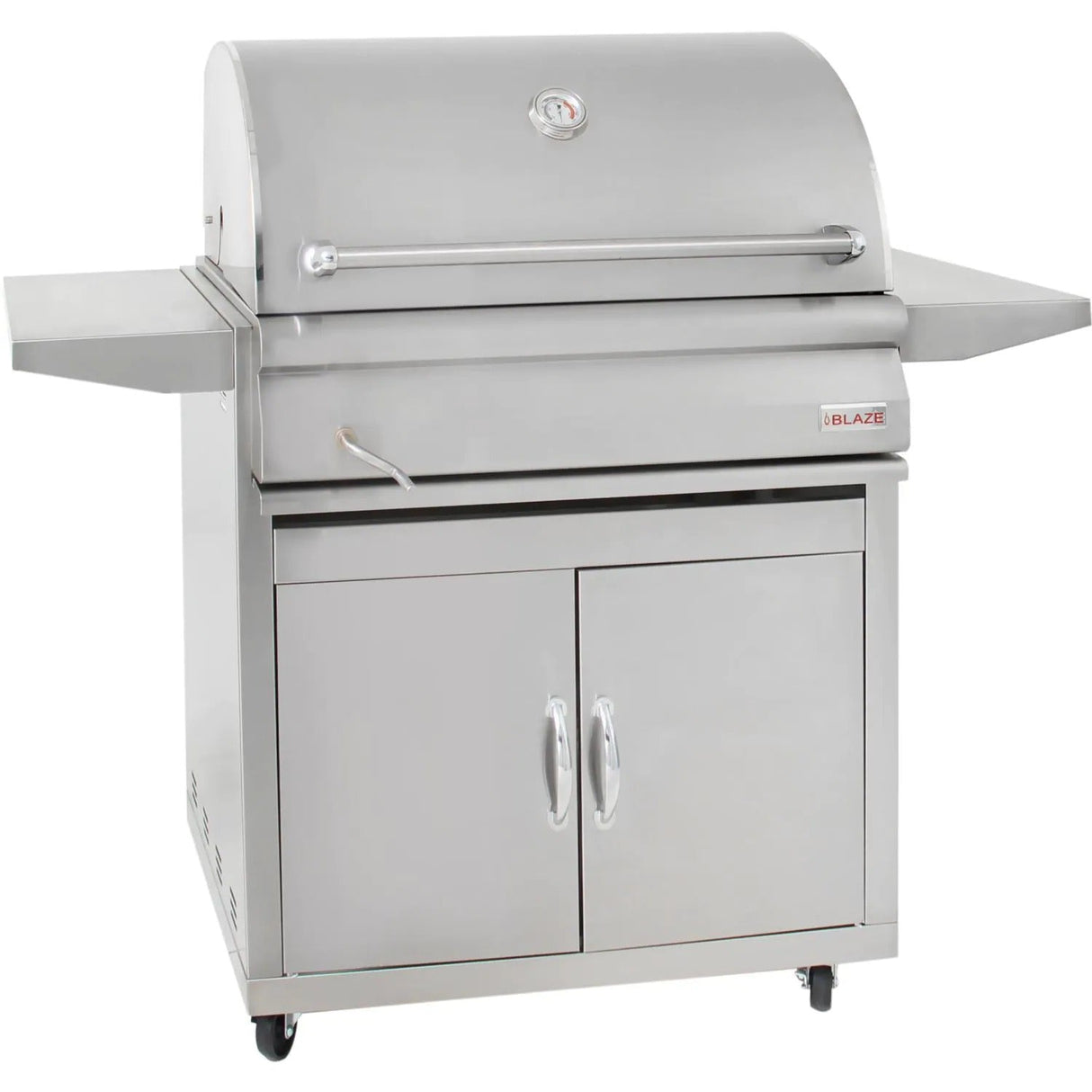 Blaze 32-Inch Stainless Steel Charcoal Freestanding Grill With Adjustable Charcoal Tray