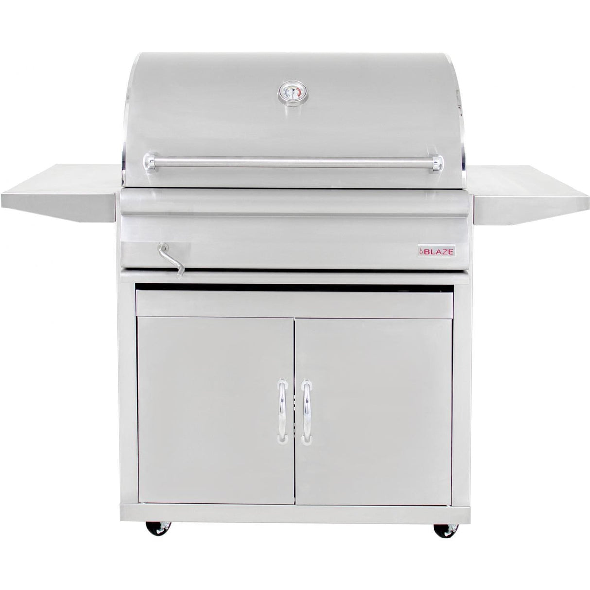 Blaze 32-Inch Stainless Steel Charcoal Freestanding Grill With Adjustable Charcoal Tray