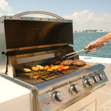 Blaze Premium LTE Marine Grade 32-Inch 4-Burner Built-In Gas Grill With Rear Infrared Burner & Grill Lights