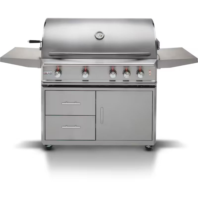 Blaze Professional LUX 44-Inch 4-Burner Freestanding Gas Grill With Rear Infrared Burner On Cart