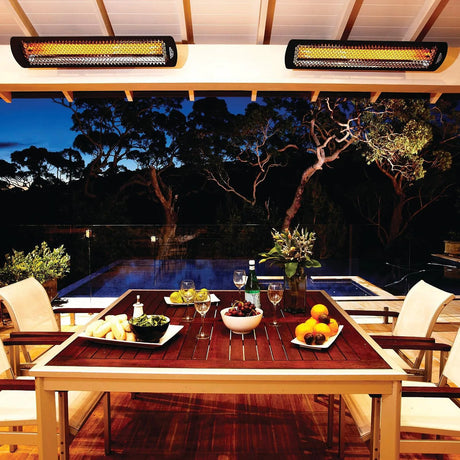 Bromic Heating Tungsten Smart-Heat 56-Inch 6000W Dual Element 240V Electric Infrared Patio Heater - Black
