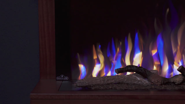 Napoleon Stylus Cara Elite Wall-Mount Electric Fireplace with White Surround Mantel