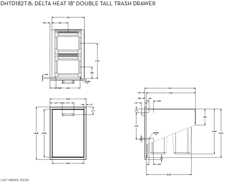 Delta Heat 18-Inch Tall Double Trash Drawer (Trash Can Included)