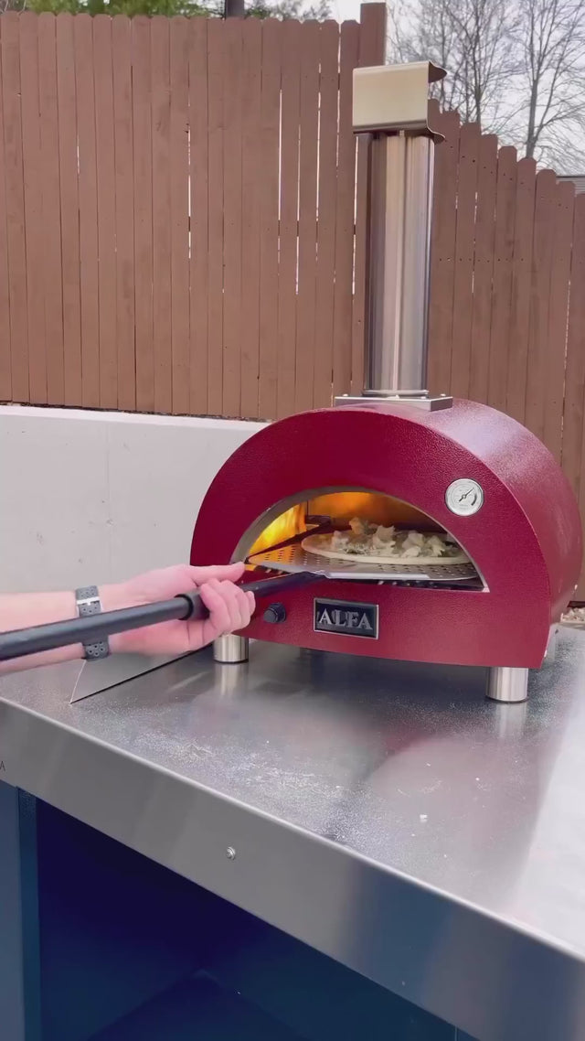 Alfa Moderno Portable Propane Gas Fired Pizza Oven - Antique Red