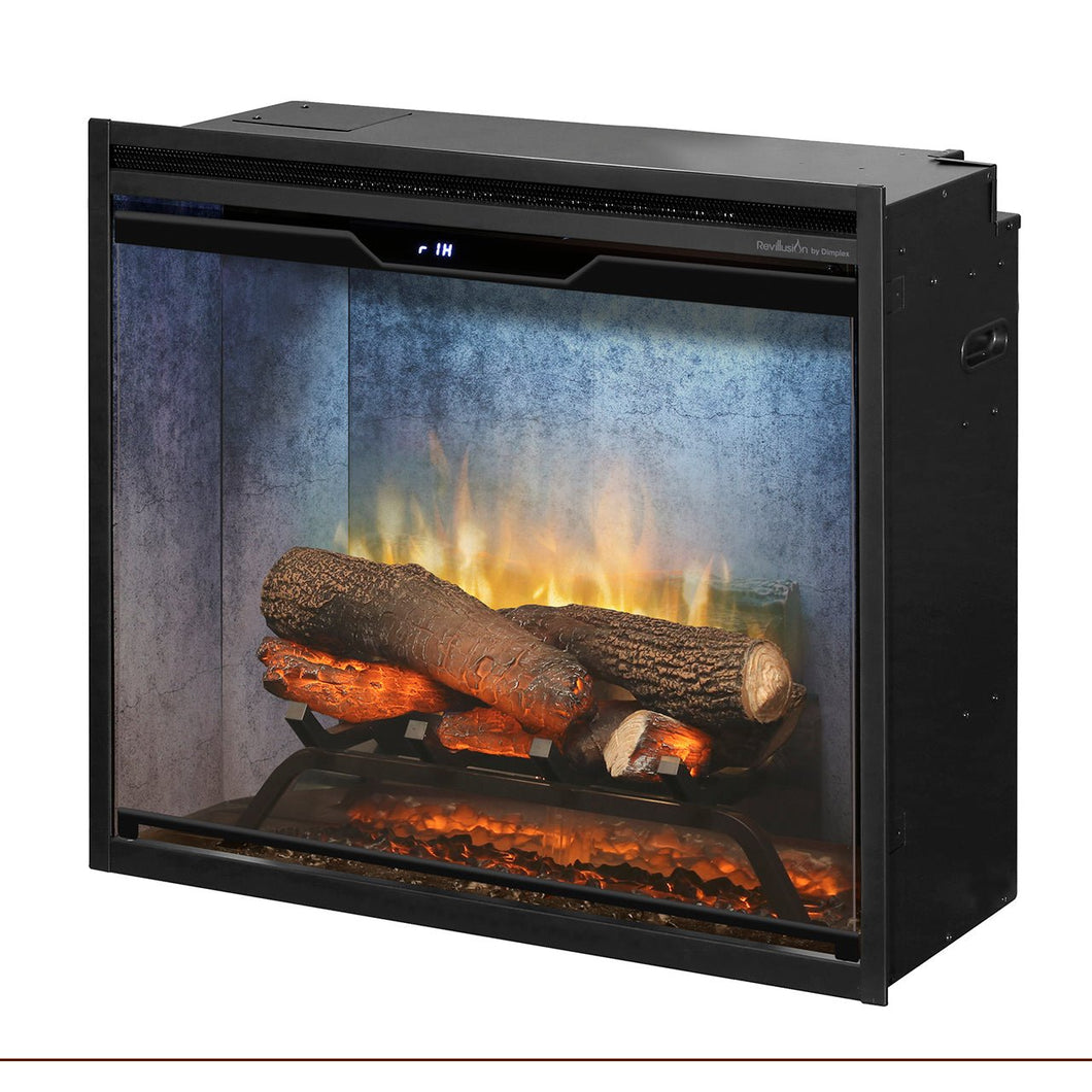 Dimplex Revillusion 24-Inch Built-In Electric Fireplace Firebox Insert - Weathered Concrete Gray